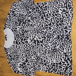 Women's 2X Evan Picone cheetah print silk/rayon/cotton blend cardigan